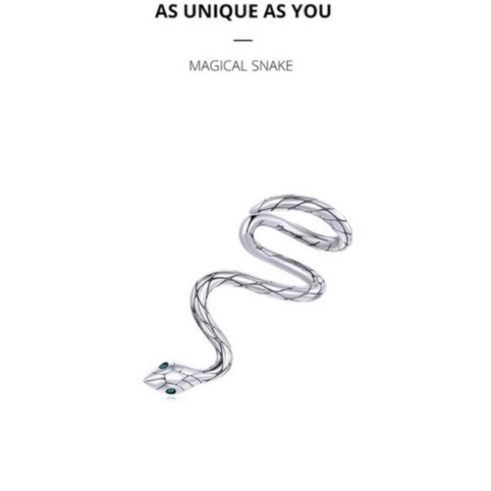 925 Sterling Silver Rich 1 Piece Magical Snake Earring Clip - Picture 4 of 7